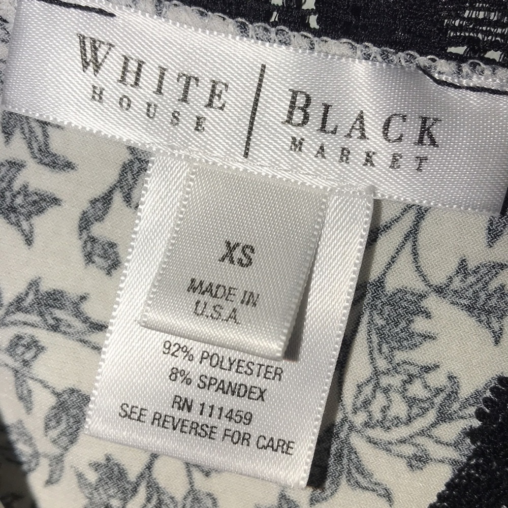 White House Black Market Black and White Floral Tank Top - Picture 2 of 4